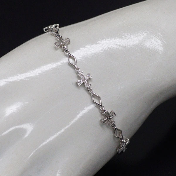 K18WG ダイヤモンド ブレスレット 0.20ct クロス