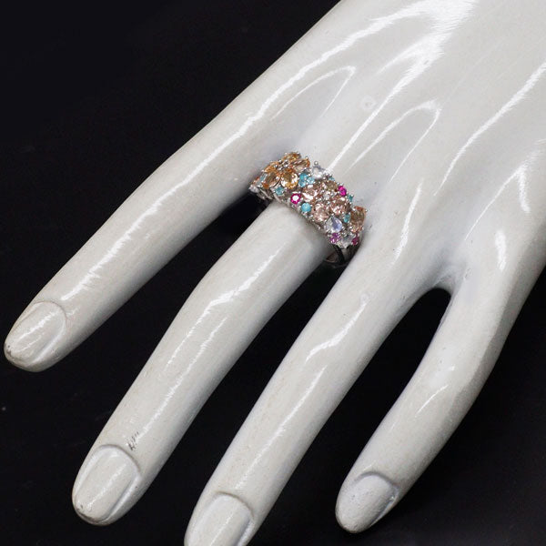K18WG インペリアル トパーズ カラーストーン ダイヤモンド リング 2.22ct M0.40 S0.25 PT0.14 D0.04ct