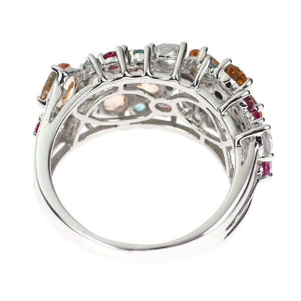 K18WG インペリアル トパーズ カラーストーン ダイヤモンド リング 2.22ct M0.40 S0.25 PT0.14 D0.04ct