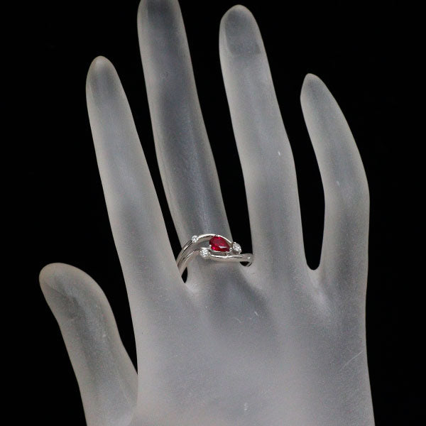 K18WG ルビー ダイヤモンド リング 0.40ct D0.12ct