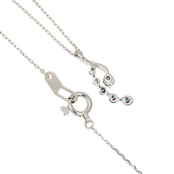 スタージュエリー K18WG トリートブルーダイヤモンド ペンダントネックレス 0.11ct D0.01ct
