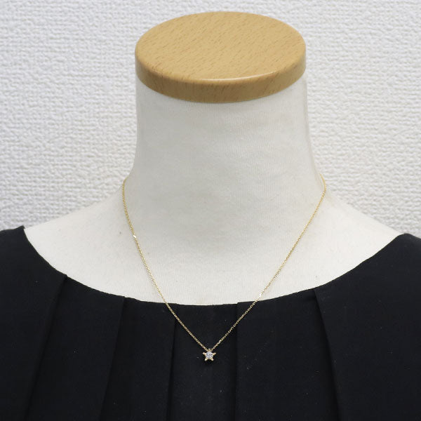 スタージュエリー K18YG ダイヤモンド ペンダントネックレス 0.20ct 星 スター