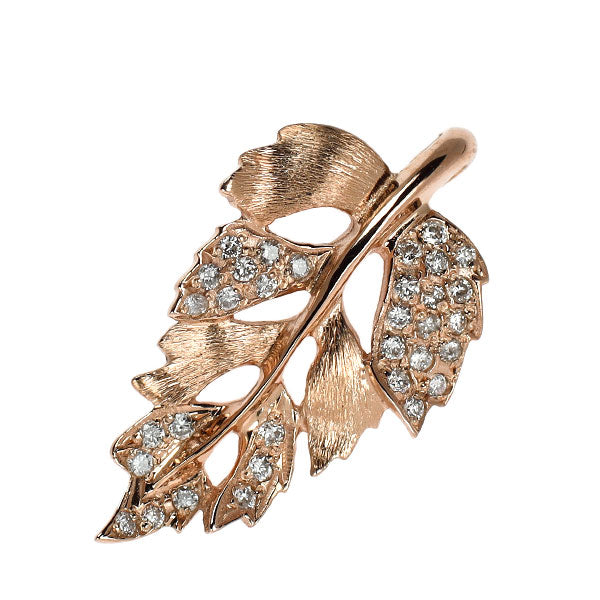 K18PG ダイヤモンド ペンダントトップ 0.16ct 植物