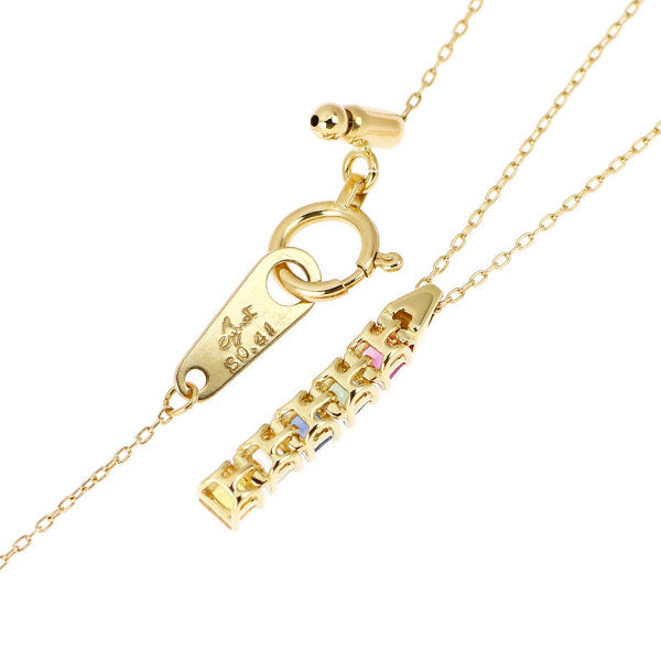 ジュネ K18YG マルチカラーサファイア ペンダントネックレス 0.41ct