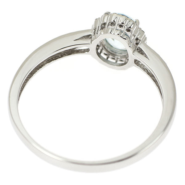 Pt900 アクアマリン ダイヤモンド リング 0.61ct D0.087ct