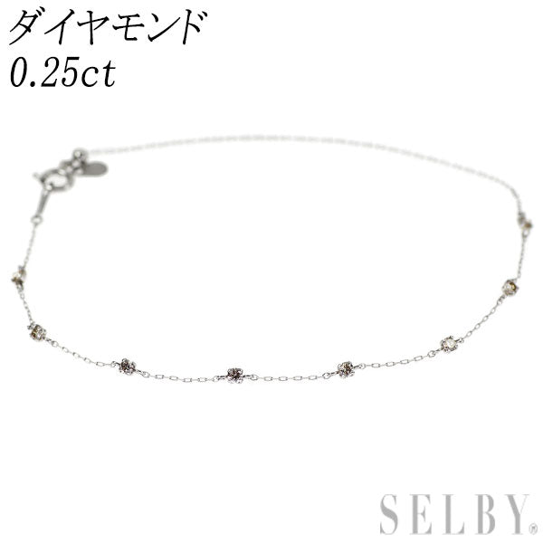 Pt900 ダイヤモンド ブレスレット 0.25ct ステーション