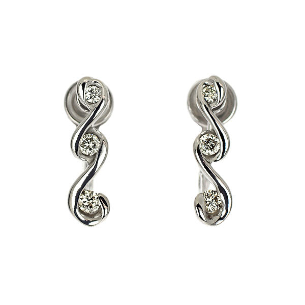 K14WG/ K10WG ダイヤモンド イヤリング 0.18ct