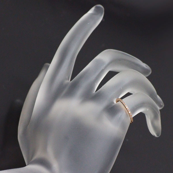K10PG ダイヤモンド リング 0.08ct ハーフエタニティ ピンキー
