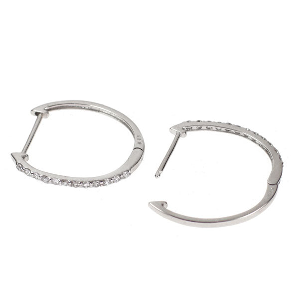 K18WG ダイヤモンド ピアス 0.30ct フープ
