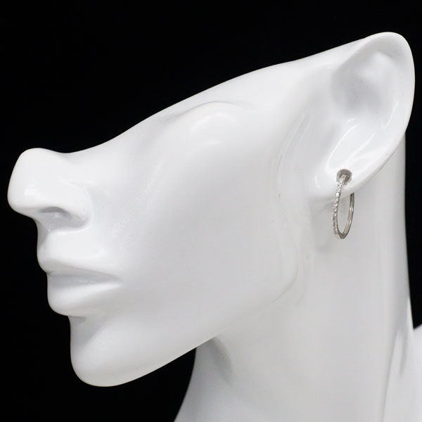 K18WG ダイヤモンド ピアス 0.30ct フープ