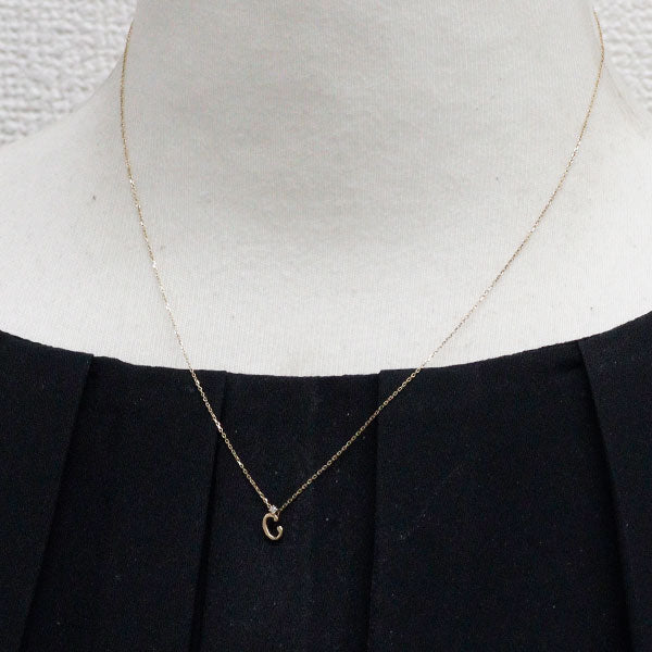 エテ/ete K10YG ダイヤモンド ペンダントネックレス イニシャル「C」