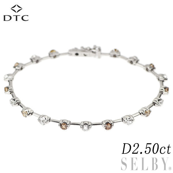 DTC K18WG ダイヤモンド ブレスレット 2.50ct LINE