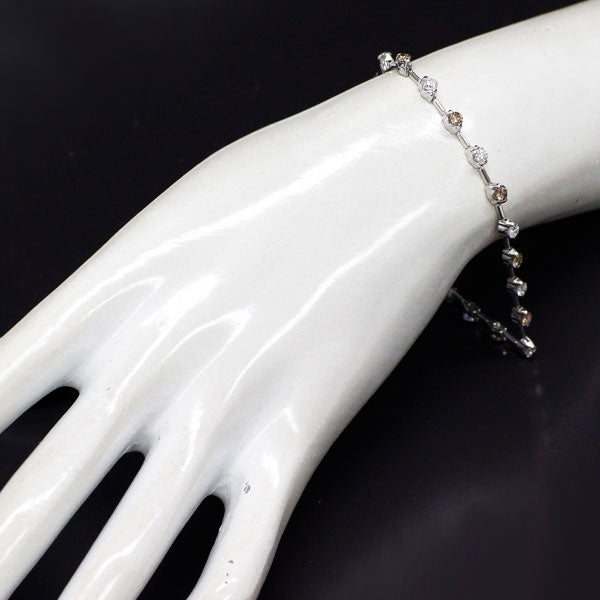 DTC K18WG ダイヤモンド ブレスレット 2.50ct LINE