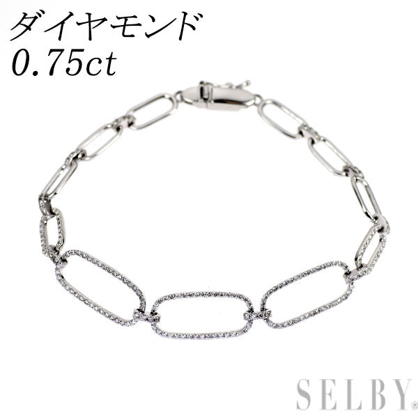 Pt900/ Pt850 ダイヤモンド ブレスレット 0.75ct