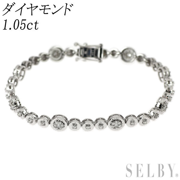 K18WG ダイヤモンド ブレスレット 1.05ct