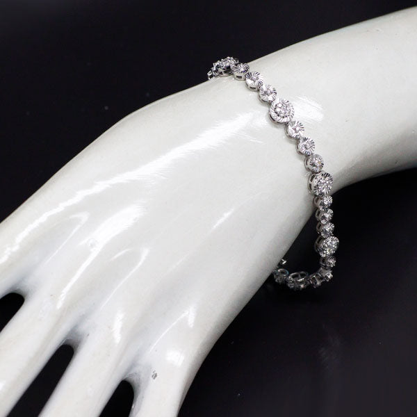 K18WG ダイヤモンド ブレスレット 1.05ct