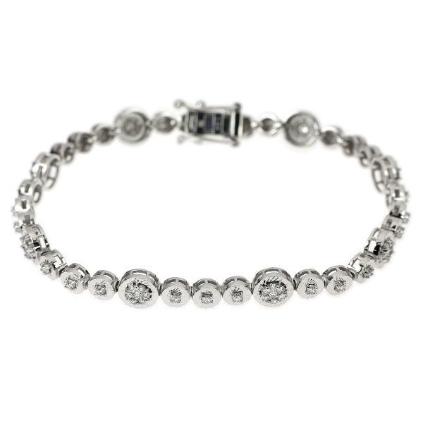K18WG ダイヤモンド ブレスレット 1.05ct