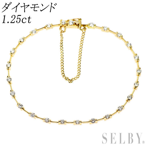 K18YG ダイヤモンド テニスブレスレット 1.25ct