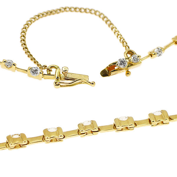 K18YG ダイヤモンド テニスブレスレット 1.25ct