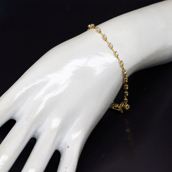 K18YG ダイヤモンド テニスブレスレット 1.25ct