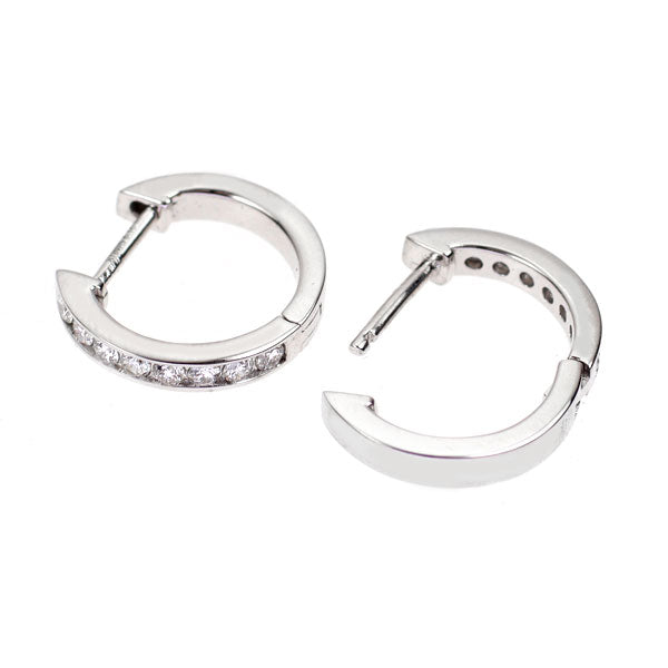 K18WG ダイヤモンド ピアス 0.20ct フープ