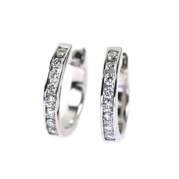 K18WG ダイヤモンド ピアス 0.20ct フープ