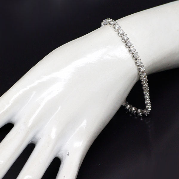 K18WG ダイヤモンド ブレスレット 4.50ct テニス