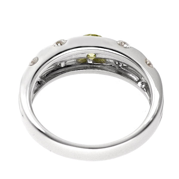 Pt900 アップルグリーンダイヤモンド リング 0.387ct D0.48ct