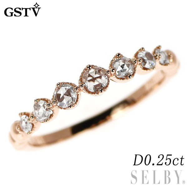 GSTV K18PG ローズカット ダイヤモンド リング 0.25ct