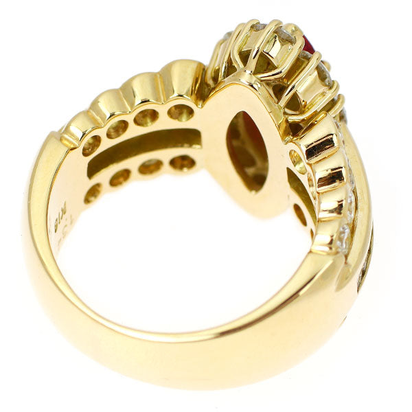 K18YG ルビー ダイヤモンド リング 1.34ct D2.63ct