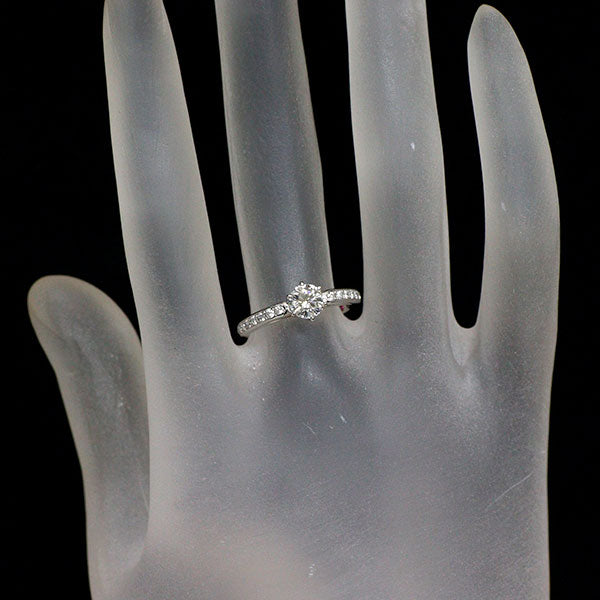 Pt950 インペリアルカット（194面）ダイヤモンド リング 0.509ct G VS2 D0.13ct