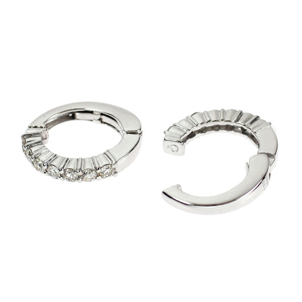 K18WG ダイヤモンド イヤリング 0.50ct フープ  ピアリング