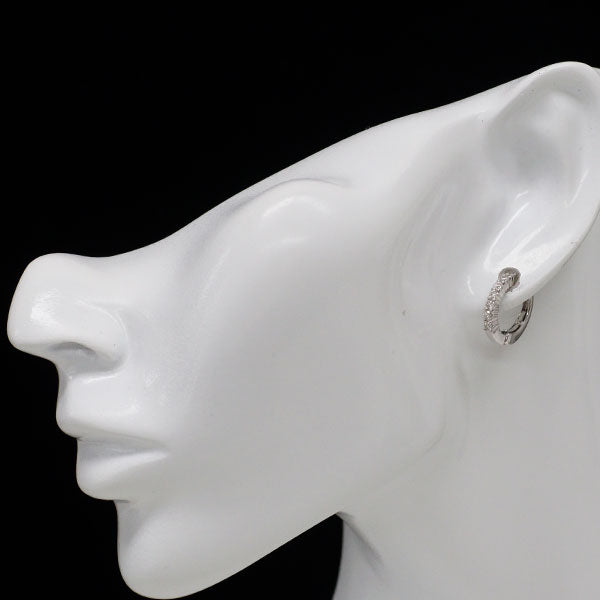 K18WG ダイヤモンド イヤリング 0.50ct フープ  ピアリング