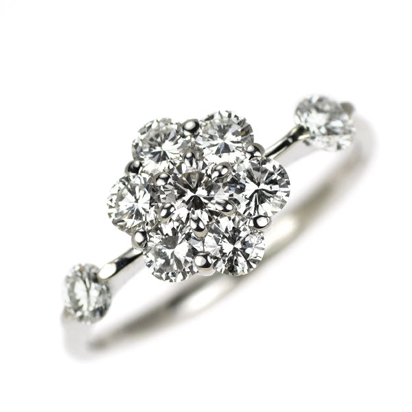 Pt900 ダイヤモンド リング 0.85ct フラワー