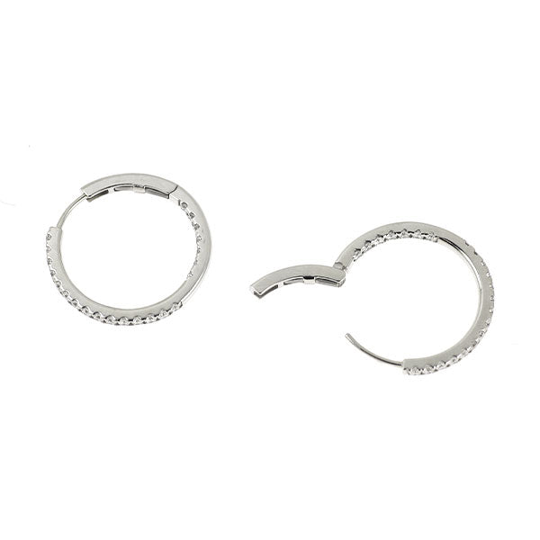 K18WG ダイヤモンド フープ ピアス 0.50ct