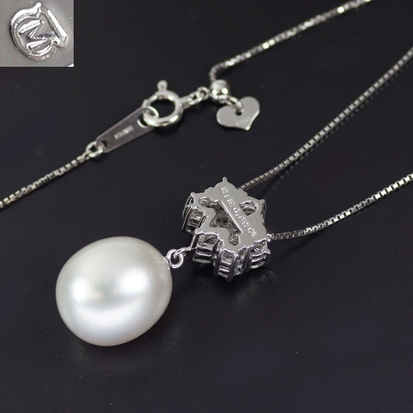 ミ*）様 キラリ✨特別セット　ペンダントネックレス２種➕おまけ ミキモト K18WG 白蝶真珠 ダイヤモンド ペンダントネックレス D0.89ct
