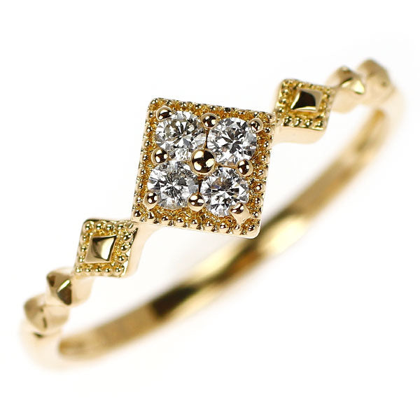 K18YG ダイヤモンド リング 0.12ct