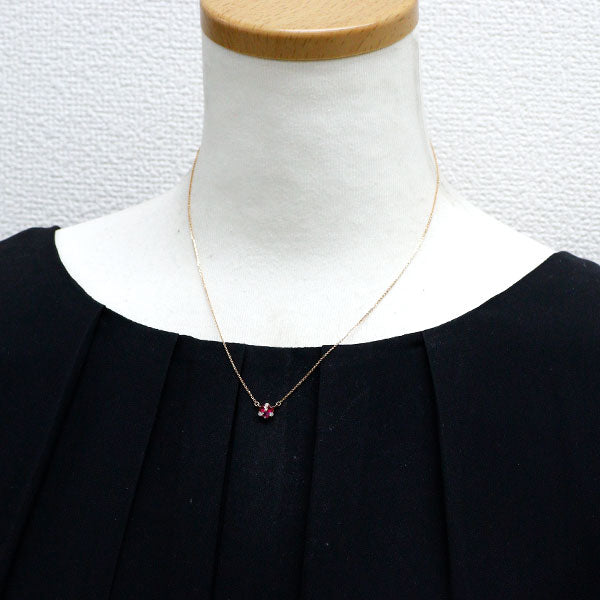K18PG ルビー ダイヤモンド ペンダントネックレス D0.06ct