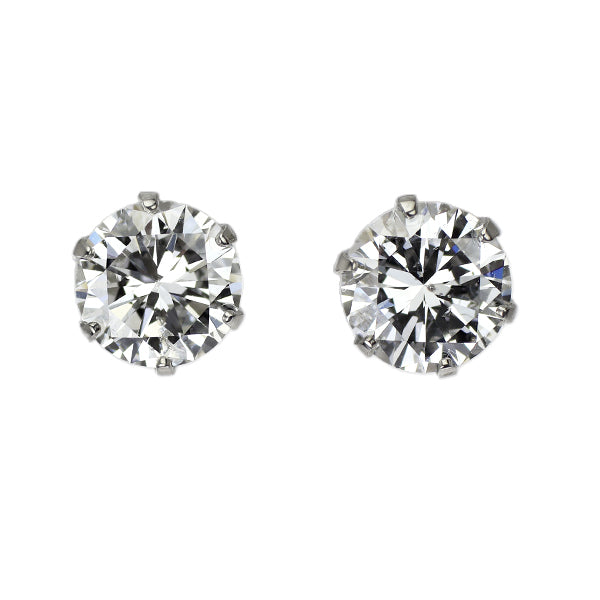 新品 Pt900 ダイヤモンド ピアス 1.214ct F SI2 G【エスコレ】スタッド