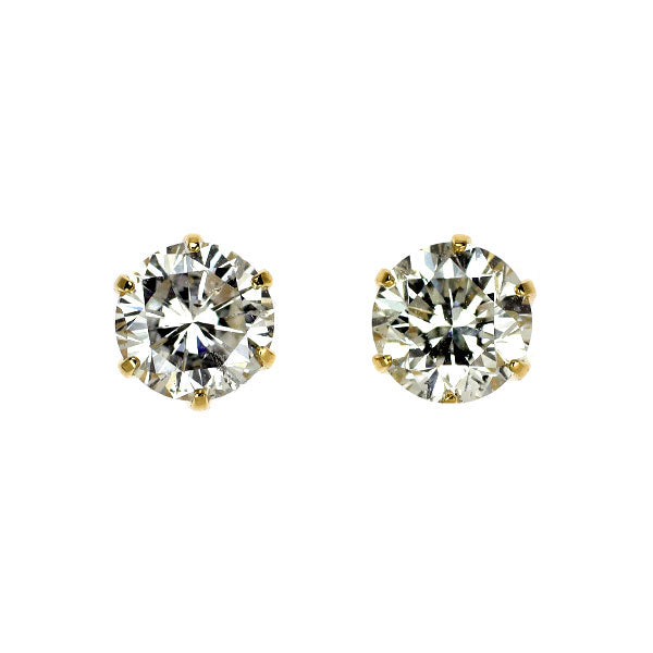新品 K18YG ダイヤモンド ピアス 0.848ct J SI2 G【エスコレ】スタッド