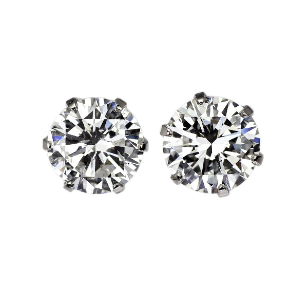 新品 Pt900 ダイヤモンド ピアス 1.493ct G SI1/SI2 VG/G【エスコレ】スタッド
