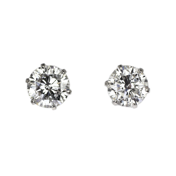 新品 Pt900 ダイヤモンド ピアス 0.845ct D/F SI2【エスコレ】スタッド