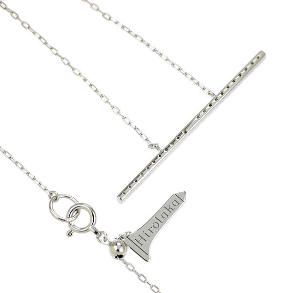 Hirotaka/ヒロタカ K10WG ダイヤモンド ペンダントネックレス 0.11ct TRAPEZE / トラペーズ
