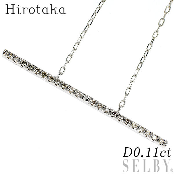 Hirotaka/ヒロタカ K10WG ダイヤモンド ペンダントネックレス 0.11ct TRAPEZE / トラペーズ