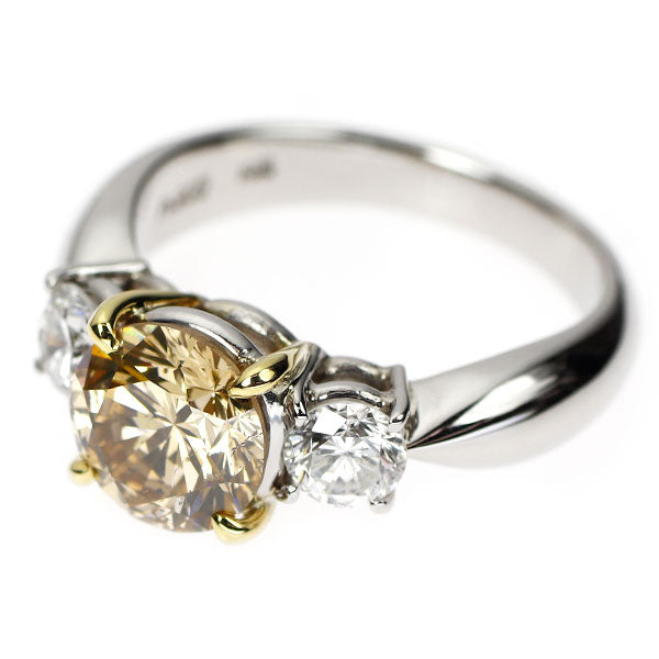 K18YG/Pt900 ダイヤモンド リング 2.14ct D0.73ct — セルビー