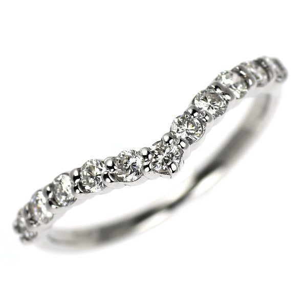 K18WG ダイヤモンド リング 0.36ct V字