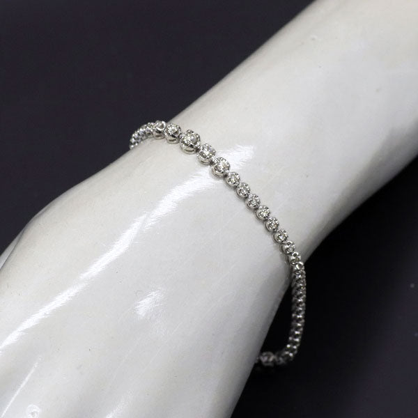 K18WG ダイヤモンド テニスブレスレット 1.40ct