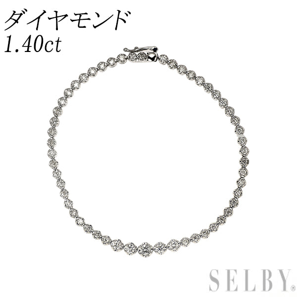 K18WG ダイヤモンド テニスブレスレット 1.40ct