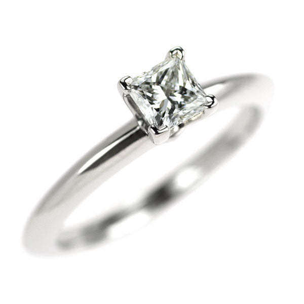 ティファニー Pt950 プリンセスカット ダイヤモンド リング 0.34ct ソリティア
