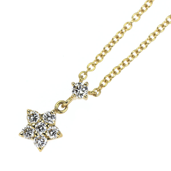 ヴァンドーム青山 K18YG ダイヤモンド ペンダントネックレス 0.14ct フラワー